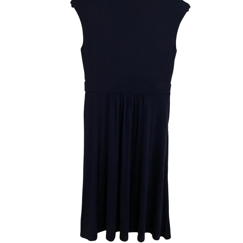 Boden Midi Dress Modest Womens 4P Navy Blue New V-Neck Empire Waist Pockets - Picture 6 of 6